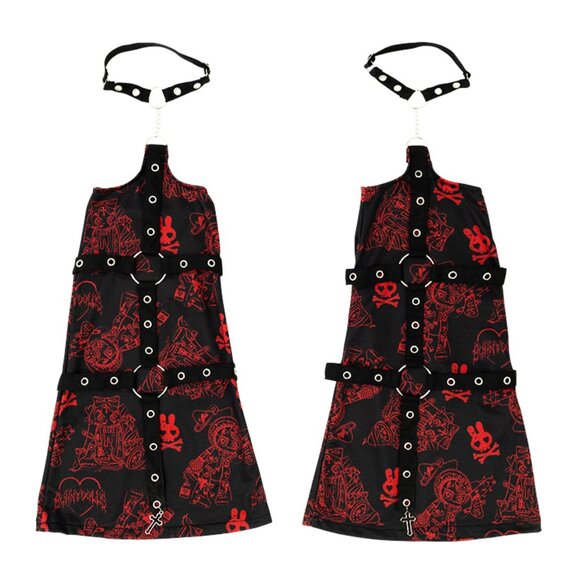 NEW ACDC RAG Bunny Dolls Punky Bunny Bondage Black Red Leg Warmer - Picture 6 of 7